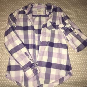 American Eagle Button Up Plaid Shirt